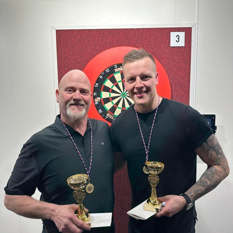 Kristján Þorsteinsson og Brynjar Þór Bergsson, sigurvegarar í tvímenningi.