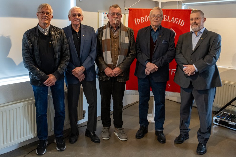 Nýjustu gullmerkjahafar Þórs frá vinstri, Tryggvi Gunnarsson, Ingólfur Hermannsson, Reynir og Gísli …