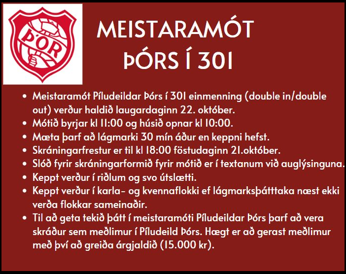 Meistaramót Píludeildar Þórs í 301