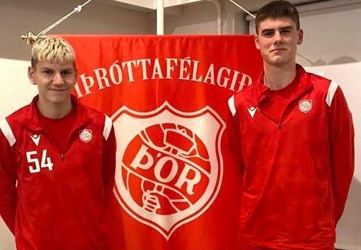 Egill og Pétur við samningaundirskrift fyrr í vetur.