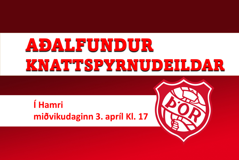 Knattspyrnudeild: Boðað til aðalfundar miðvikudaginn 3. apríl