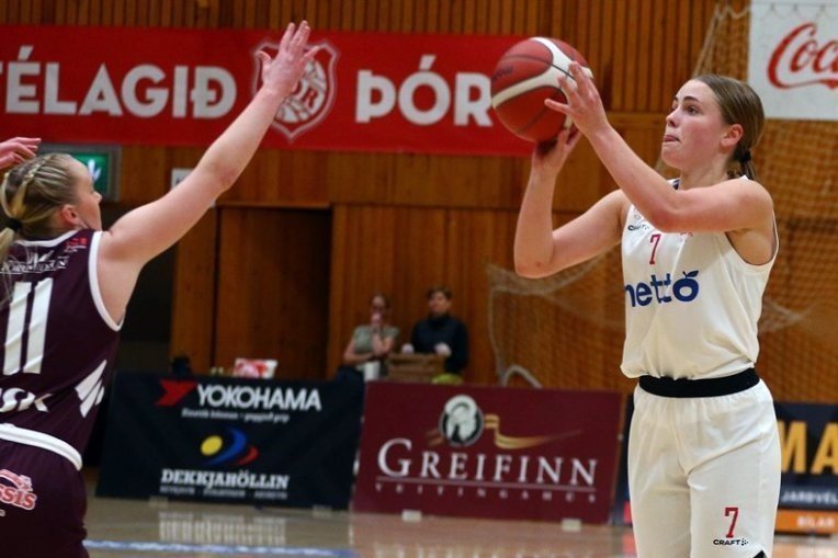 Eva Wium skoraði 20 stig í kvöld.