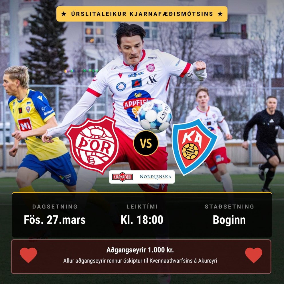 Úrslitaleikur Kjarnafæðimótsins í Boganum í kvöld