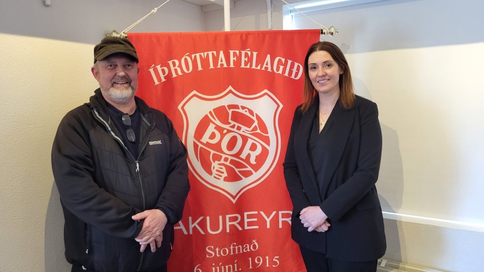 Nói Björnsson, nýr formaður Íþróttafélagsins Þórs, og Þóra Pétursdóttir, fráfarandi formaður.