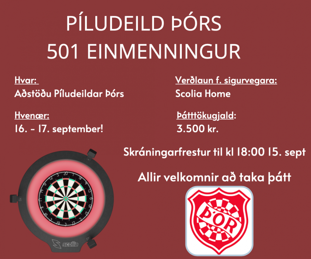 Píludeild Þórs - mót í  501 einmenningi