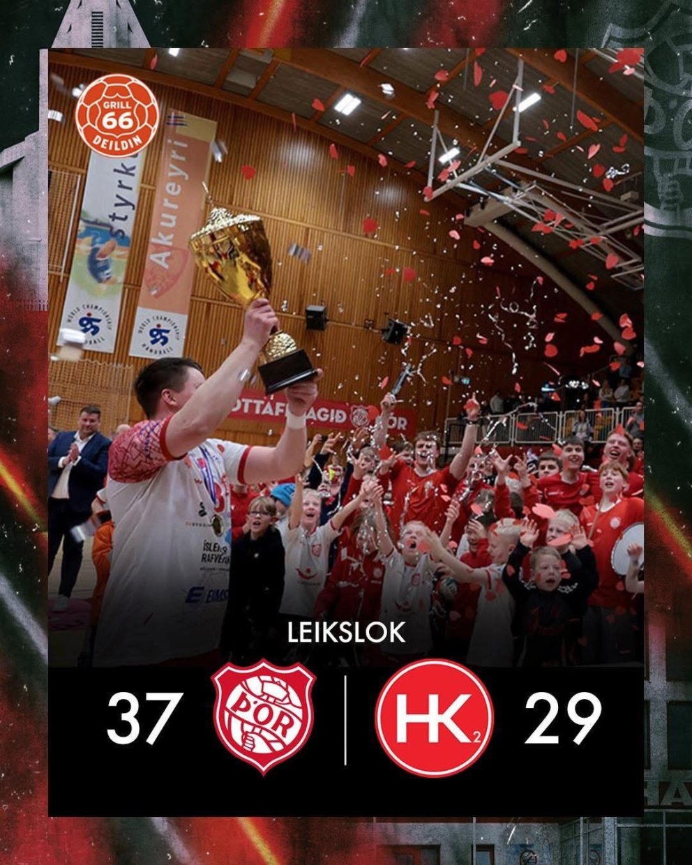 Efstu deildar sætið tryggt - Meistarafögnuður í Hamri