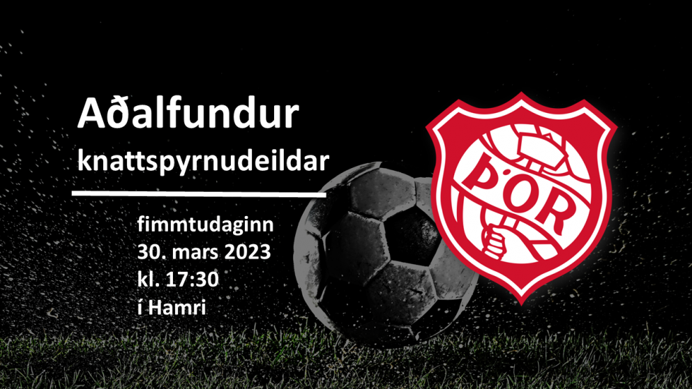 Aðalfundur knattspyrnudeildar 30. mars kl. 17:30