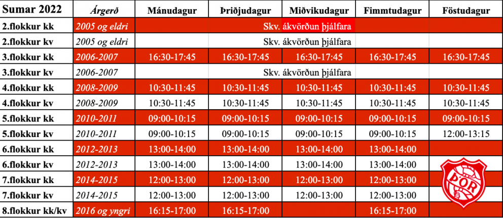 Sumaræfingar fótboltans að hefjast