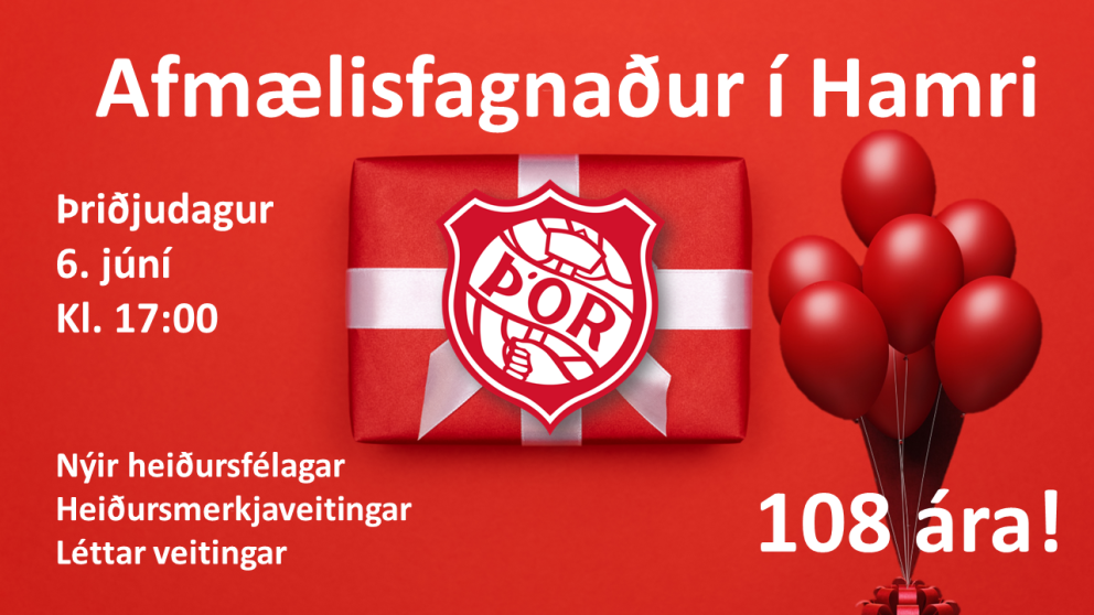 Afmælisfagnaður 6. júní kl. 17