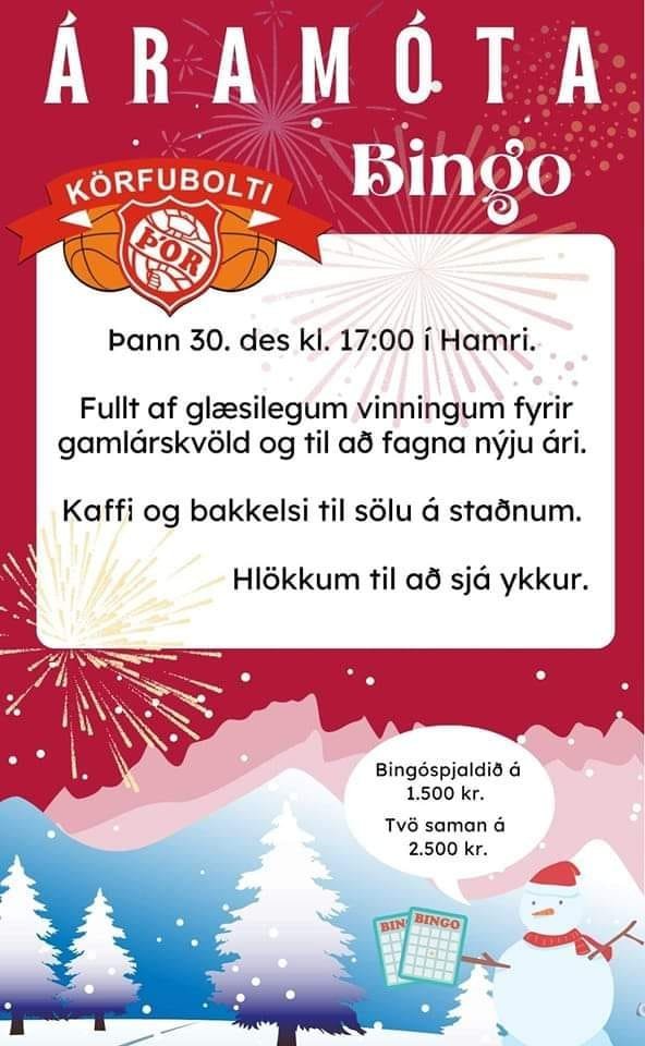 Áramótabingó í Hamri 30. desember