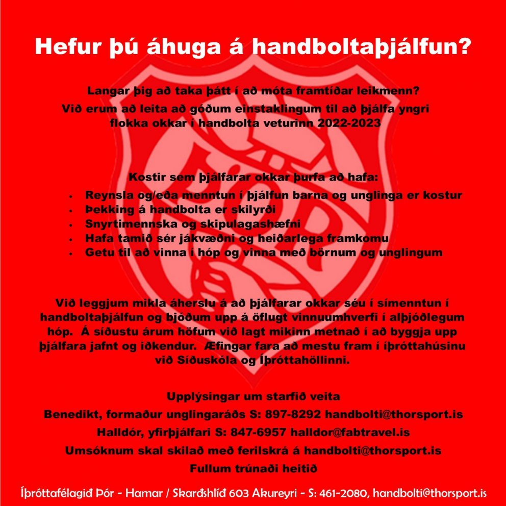 Þór auglýsir eftir handboltaþjálfurum