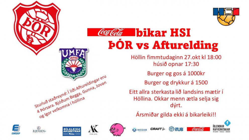 Þór mætir Aftureldingu á fimmtudaginn í bikarnum!