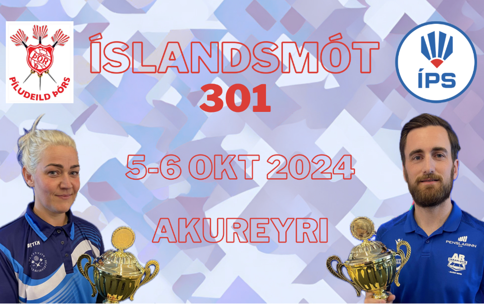 Pílukast: Íslandsmót í 301 í aðstöðu píludeildar Þórs um helgina
