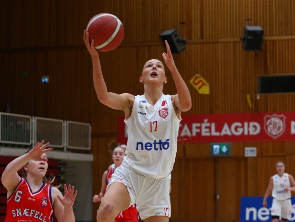 Emma Karólína Snæbjarnardóttir stal senunni í sigri Þórs á Snæfelli. Mynd: Páll Jóhannesson.