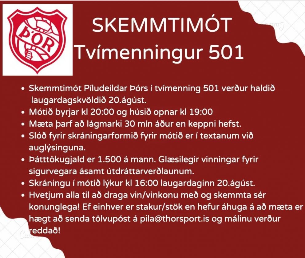 Skemmtimót í tvímenningi