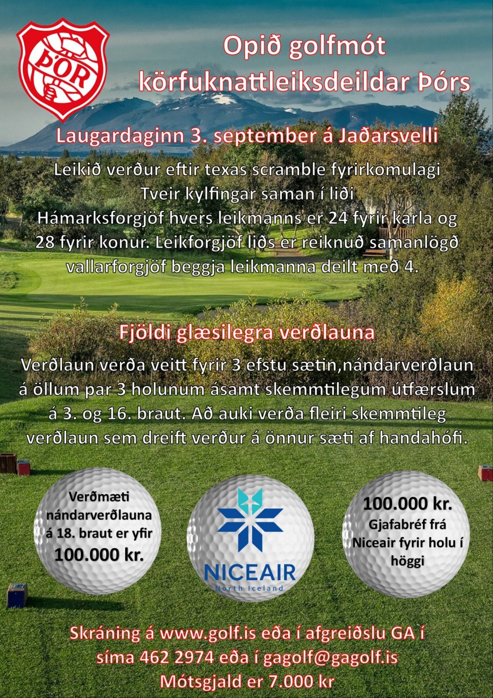 Minnum á golfmót KKD Þórs!