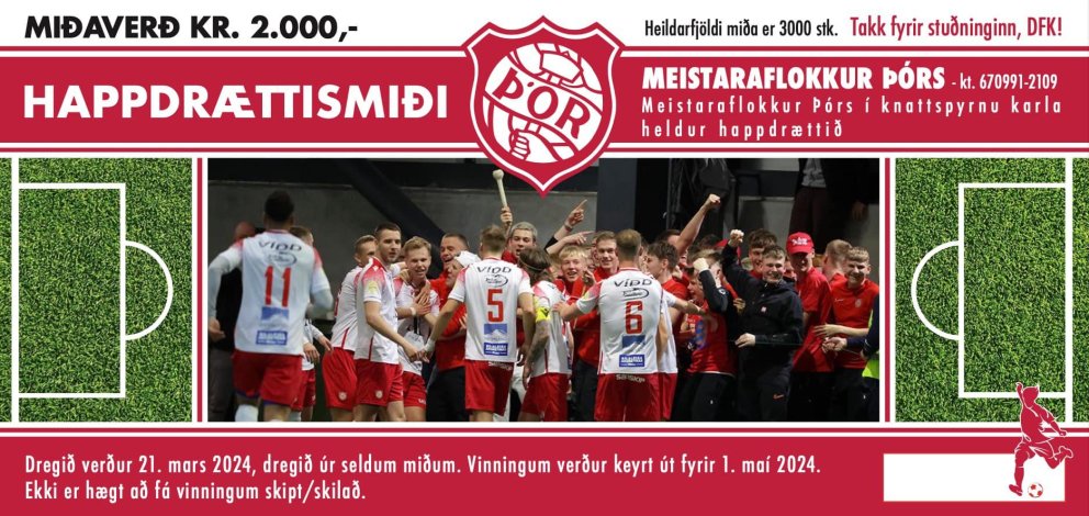 Vinningaskrá úr happdrætti meistaraflokks karla í fótbolta