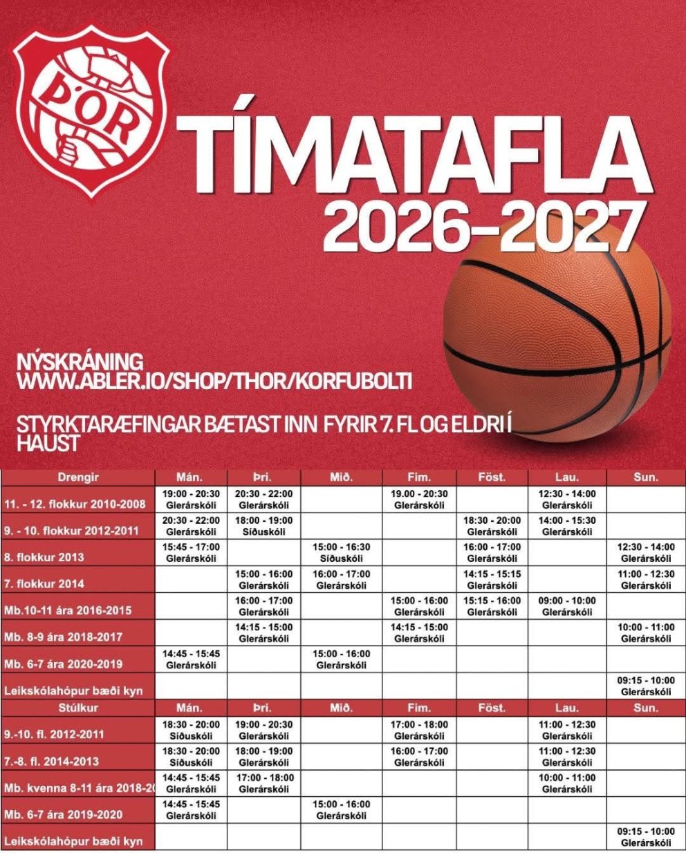Körfuboltastarfið komið á fullt