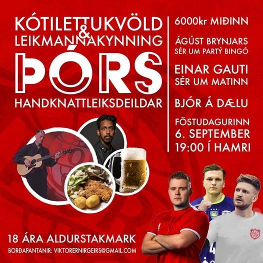 Kótilettukvöld og leikmannakynning handknattleiksdeildar