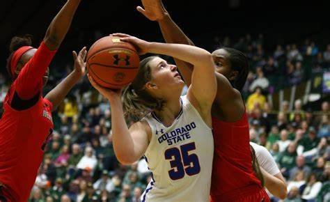 Lori Devos í leik með háskólaliði Colorado State í Bandaríkjunum.