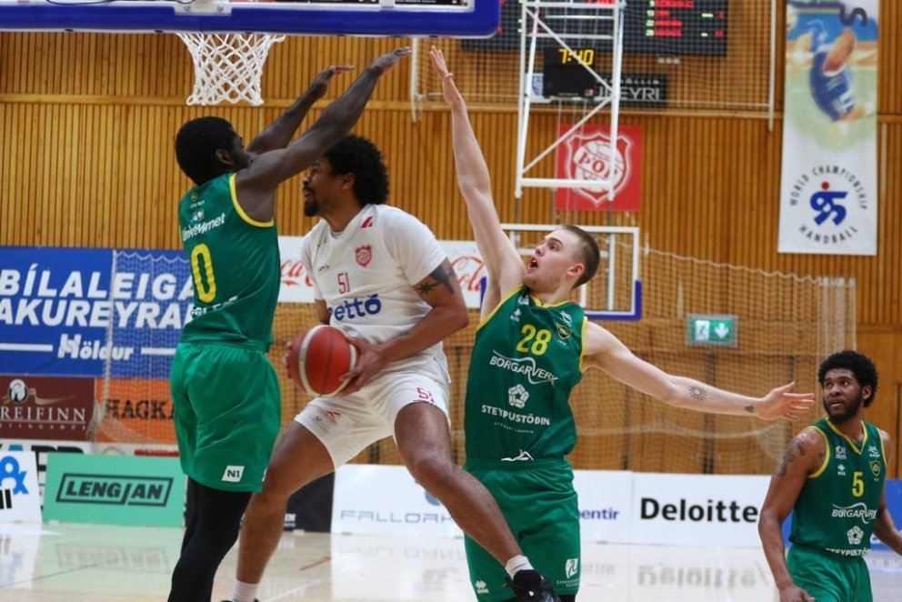 Harrison Butler fór úr núll í 28 stig á 32 mínútum gegn Skallagrími. Mynd: Páll Jóhannesson.