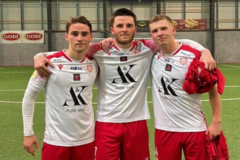 Nikola Kristinn Stojanovic, Fannar Daði Malmquist Gíslason og Hermann Helgi Rúnarsson að loknum stór…