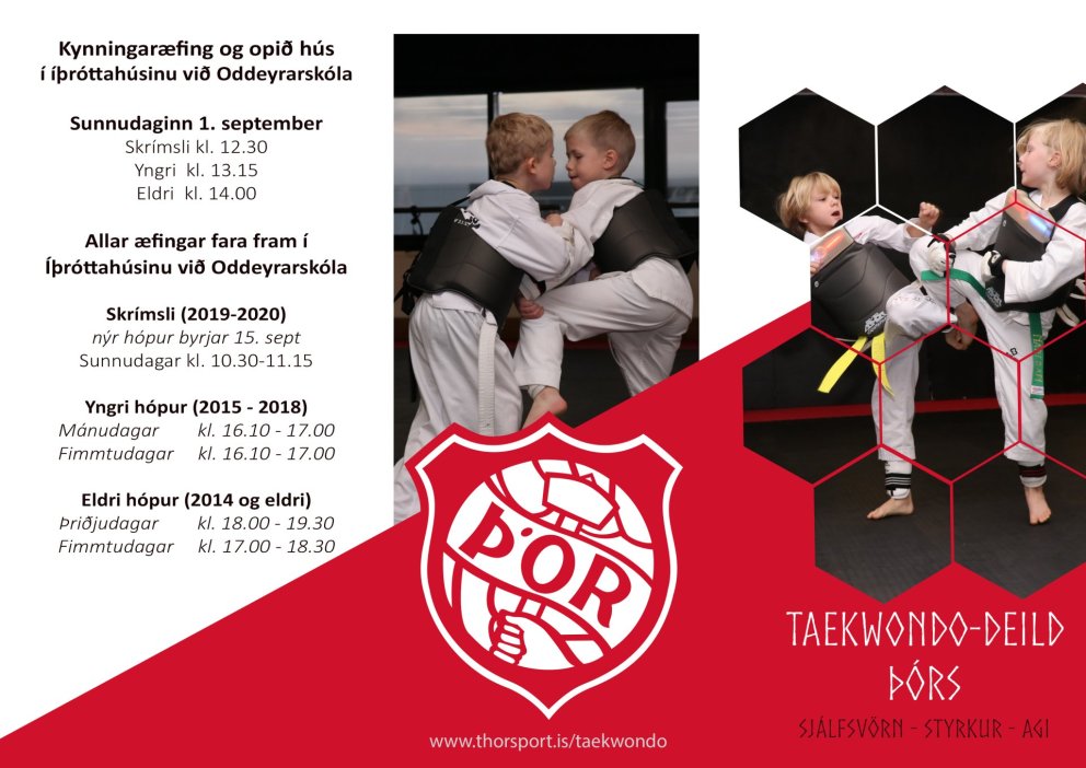Taekwondo - Opnar æfingar sunnudaginn 1. september