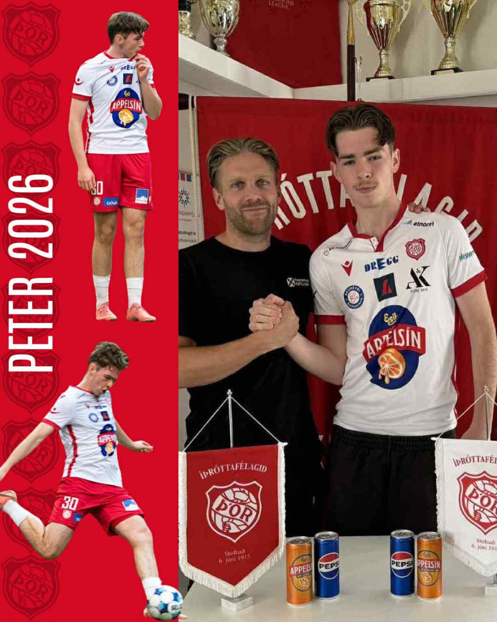 Peter skrifar undir sinn fyrsta samning