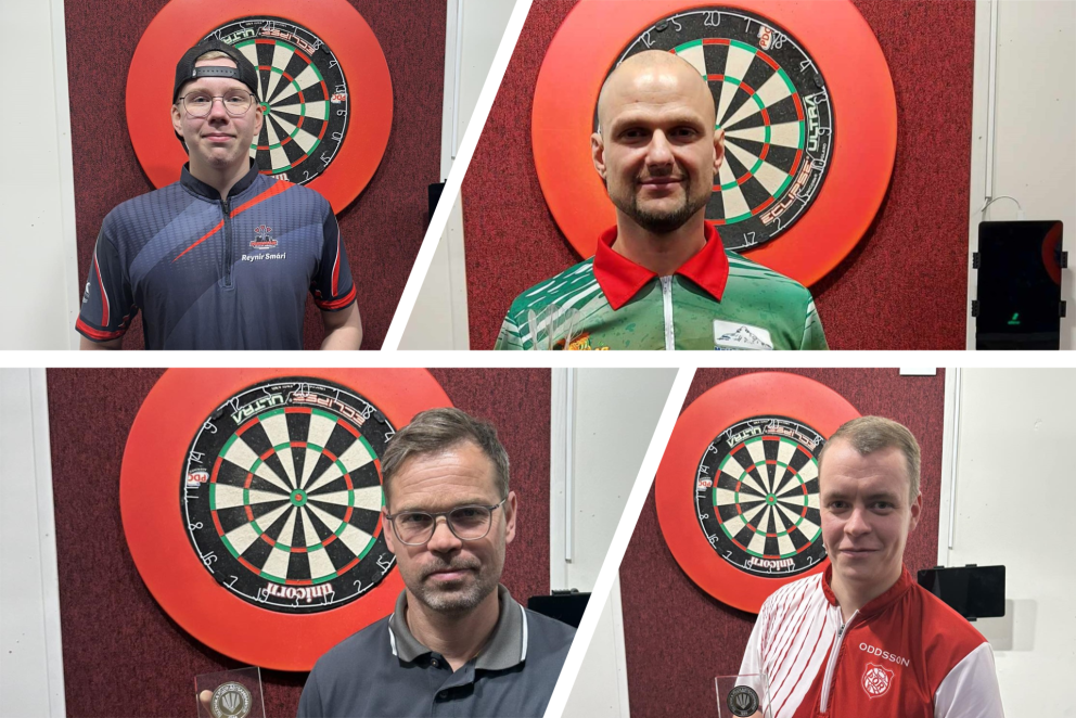 Sigurvegarar í deildum 5. umfeðrar ÍPS-deildakeppninnar. Myndir af vef píludeildar Þórs.