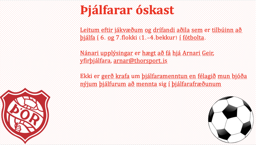 Fótboltaþjálfari óskast!