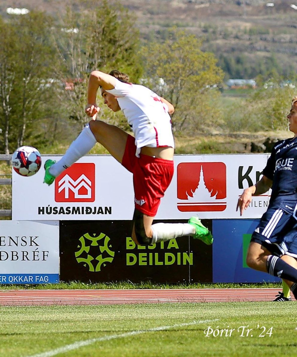 Ingimar Kristjánsson á ferðinni í leik gegn Keflavík fyrr í sumar. Mynd: Þórir Tryggva