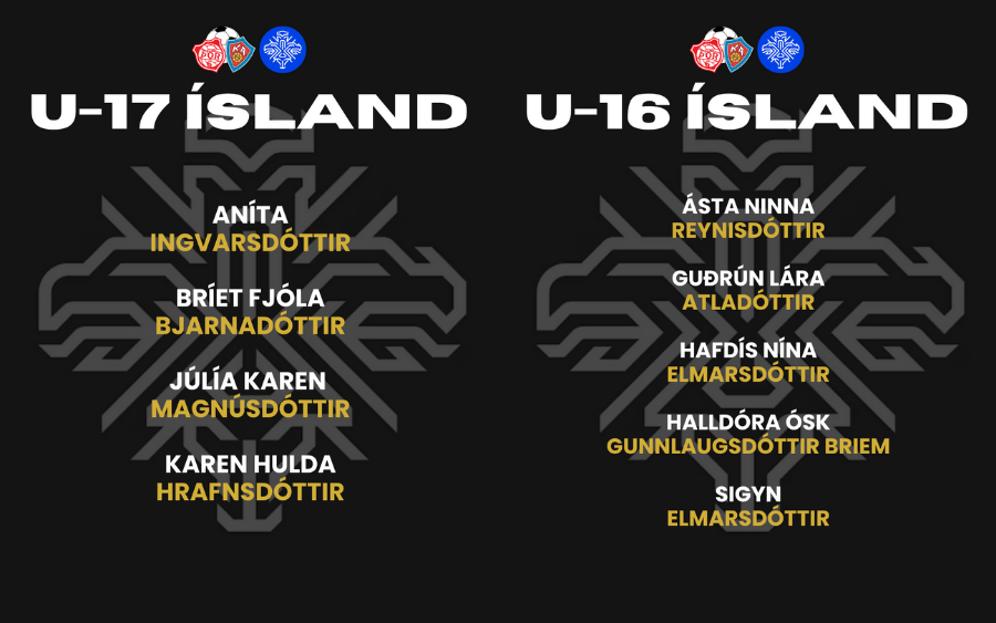 Níu úr Þór/KA á landsliðsæfingar U16 og U17