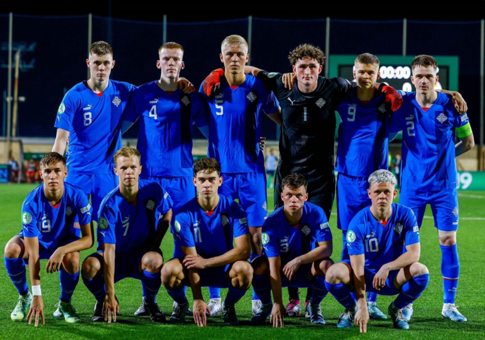 Byrjunarlið U19, Bjarni er nr. 7. Mynd af vef KSÍ - Hulda Margrét.