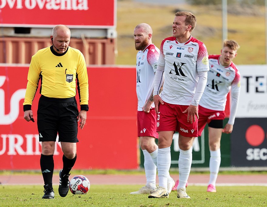 Skemmtilegt mynd úr leiknum á sunnudag. Mynd: Þórir Tryggva